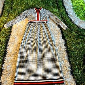 Vintage 70s Geometric Print Maxi Dress